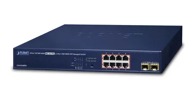 Image de PLANET 8-Port 10/100/1000T 802.3at PoE + 2-Port 100/1000X