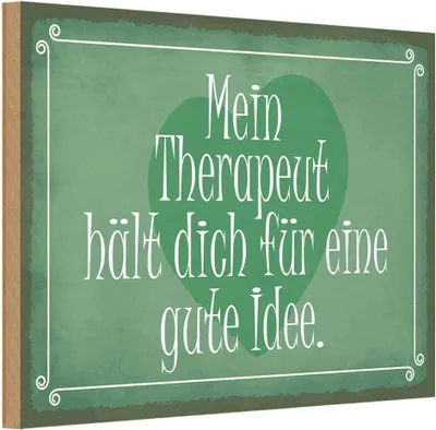 Produktbild von vianmo Holzschild 12x18 cm Beruf Arbeit mein Therapeut dich gute Idee