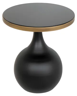 Image de Elégante table d'appoint en bois noir de style moderne