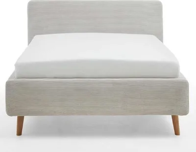 Image de Lit rembourré Mattis Cord | beige | 140 x 200 cm | sans sommier à lattes & coffre de lit