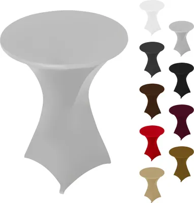 Produktbild von Stehtischhusse Stretch Grau elastischer Bistrotisch Überzug, ø 60cm