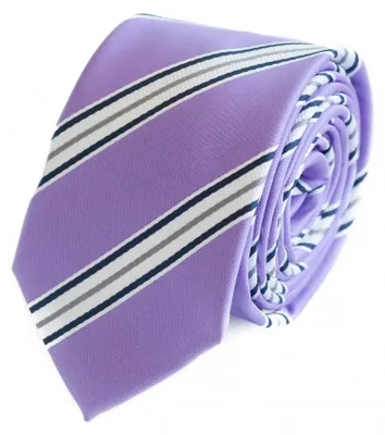 Produktbild von Fabio Farini - 1 Stück Herren Krawatte Lila - verschiedene Lila Männer Schlips in 6cm Schmal (6cm), Lila Weiß Schwarz - Purple Fire/Black/White