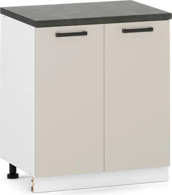 Zdjęcie produktu dla ULWEHOME Szafka kuchenna dolna stojąca 80 cm 2 fronty Kaszmir | Meble kuchenne system EKO