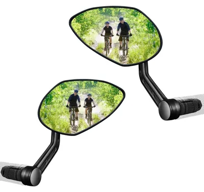 Zdjęcie produktu dla Para luster rowerowych do kierownicy roweru elektrycznego, lewa/prawa, średnica mocowania 15-20 mm, odporna na zarysowania soczewka ze szkła