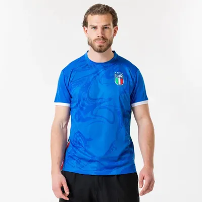 Immagine prodotto di Maglia da calcio Italia uomo - Taglie S fino a XXL - FIGC - Merchandise ufficiale per fan - Blu - Poliestere