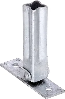 Zdjęcie produktu dla Alberts 701543 Wspornik poręczy do słupka uniwersalnego, regulowany w zakresie: 45 - 90°, ocynkowany ogniowo, szerokość 104 mm, głębokość 30 mm, zestaw 2 szt