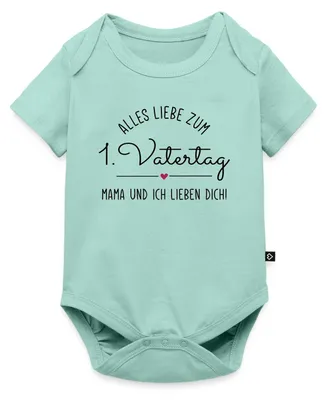 Produktbild von Spreadshirt Alles Liebe Zum 1. Vatertag Von Mama Und Mir Kurzarm Tages Baby Body, 74 (6-9 M.), Mint