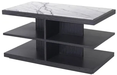 Produktbild von Casa Padrino Luxus Beistelltisch Weiß / Lila / Anthrazitgrau 92 x 50 x H. 48 cm - Massivholz Tisch mit Marmorplatte - Wohnzimmer Möbel - Luxus Möbel