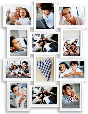 Produktbild von levandeo Bilderrahmen in Weiß für 12 Fotos 13x18 Fotogalerie Collage Fotorahmen