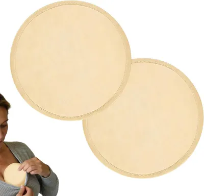 Productafbeelding van Borstvoedingsdoekjes - Herbruikbare Pads - Comfort Tijdens Voeding - Lekvrij Ontwerp - Twee Stuks - Khaki