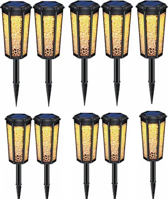 Produktbild von 10 Stück Solarleuchten Garten, Solarlampen für Außen Garten, LED Solar Gartenleuchten Gartenlicht Deko Solar Laterne Wasserdicht IP65 für Außen Terrasse Rasen Weg