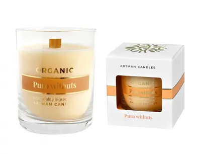 Image de Bougie Nohel Garden en verre BIO Puro Withuts parfumée mèche en bois 250g
