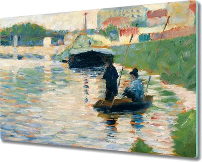 Produktbild von Coloray Hackbrett Kochplattenabdeckung Herdabdeckplatte 80x52 cm Schneidebrett Küchenbrett - Blick auf die Seine Seurat