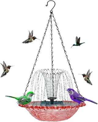 Produktbild von Solarbetriebene Vogeltränke für den Außenbereich mit Futterstelle – Vogelbad für Finken, Spatzen, Rotkehlchen und Wildvögel im Garten, auf dem Balkon, der Terrasse oder im Hof