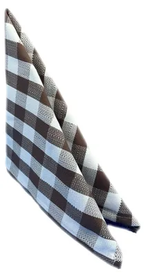 Produktbild von Tischwäsche im 2 cm Karo braun-weiß 100% Baumwolle Landhaus Tischdecken 50 x 50