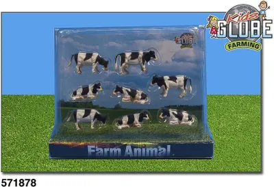 Produktbild von Detský glóbus kravy na farmu 1:87, 8 kusov, farba čierna/biela, pre deti