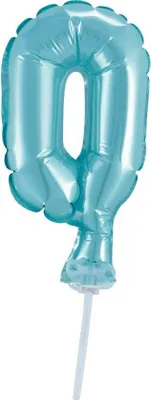 Produktbild von Folienballon für Torte, Zahl 0, blau, 1 Stk.