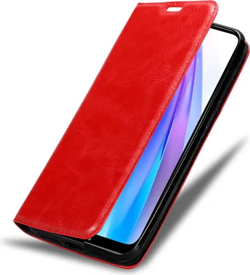 Obrázok produktu pre Cadorabo puzdro pre Xiaomi RedMi NOTE 8T ochranný kryt v červenej farbe puzdro na mobilný telefón kryt magnetické zatváranie