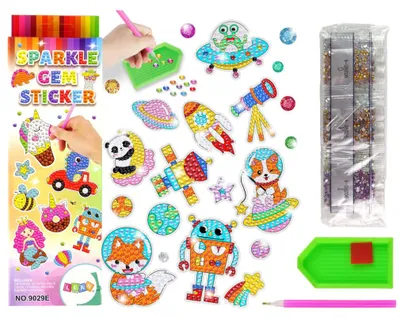 Produktbild von Leantoys Diamant-Stickerset Weltraum Astronaut Mosaik