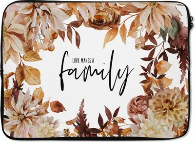 Produktbild von MuchoWow® Laptop Hülle 13 Zoll Liebe macht eine Familie - Zitate - Sprichwörter Laptoptasche - Laptophülle - Sleeve - Rundumschutz