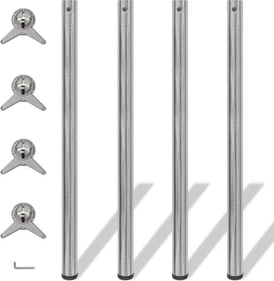 Obrázek produktu pro 4x výškově nastavitelná stolová noha kartáčovaný nikl 1100 mm