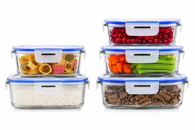 Produktbild von 10tlg. Frischhaltedosen Glas Lunchbox Vorratsdosen Brotdose luftdicht -40 bis 250°C, KI-generiertes Bild