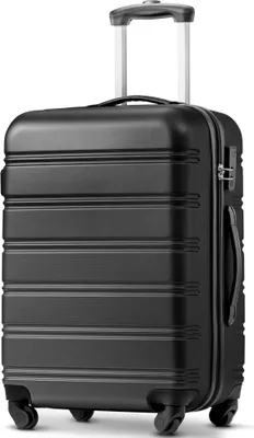 Productafbeelding van AIORBER Koffer, ABS, Telescopische handgreep, Harde schaal, 4 wielen, 360° geruisarme, kardanische wielen, met cijferslot, 55x36x22,5 cm, zwart