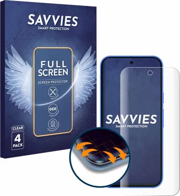 Produktbild von 4x Savvies Fullscreen Schutzfolie für Google Pixel 10 Displayschutz Folie Fullcover Klar Transparent