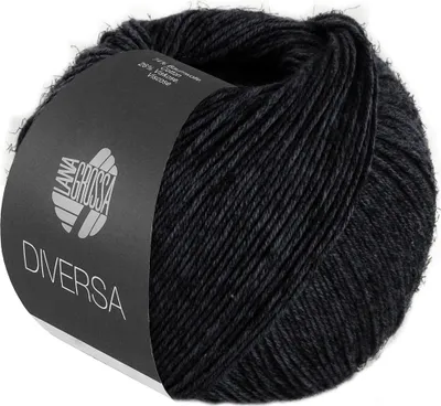 A ball of black yarn with a label.
