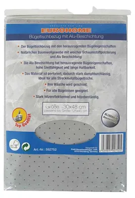 Produktbild von Bügeltischbezug 130 cm EUROHOME® – aus Baumwolle, 3x20x25cm – EUROHOME® Bügeltischbezug bietet das ultimative Bügelerlebnis