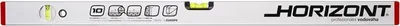 A close-up view of a spirit level with various icons and the brand name visible.