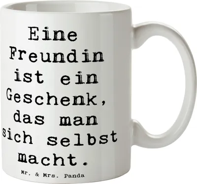 Produktbild von Mr. & Mrs. Panda Tasse Spruch Geschenk Freundin - Weiß - Unterstützung, Trinkbecher, Besonderer Moment, Bedanken, Danke sagen, Kaffeetasse, Freundschaft, Aufmerksamkeit