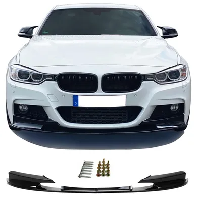 Für BMW 3er F30 F31 mit M-Paket Spoiler Lippe Frontspoiler mit ABE SCHWARZ GLANZ in der Farbe SCHWARZ von Jom Car-Parts GmbH