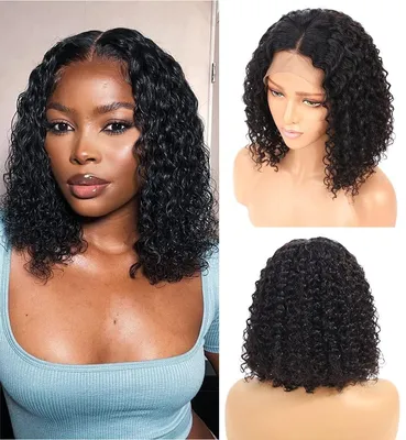 Productafbeelding van Lace Bob Wig 13x4 Deep Krullend Echt Haar