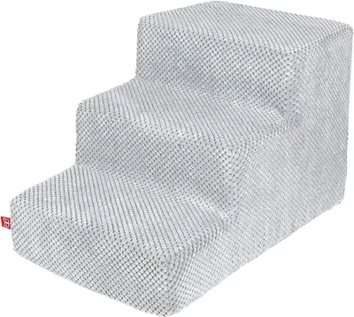 Obrázek produktu pro Schody pro psy Schody pro kočky Schody pro domácí mazlíčky Pomůcka pro lezení Plyšový potah 3 kroky Grey