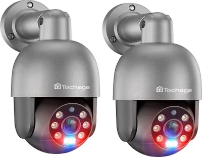 Produktbild von Sicherheitskamera, 5MP Auflösung, Nachtsichtfähigkeit, 2 Stück 5MP PTZ Kamera