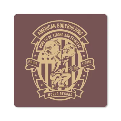 Produktbild von MuchoWow® Mauspad Mousepad Mancave - Gewichte - Flagge - Amerika - Retro 20x20 cm - Mousepads - Maus Mat - Pad - Mausunterlage - Desk Mat - Bureauartikeln