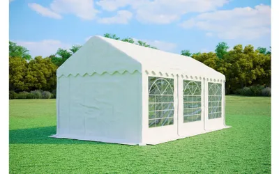 Image de Tente de réception 3x6 m STANDARD – PVC 500 g/m² à traitement ignifuge, tubes en acier galvanisé Ø38 mm, jusqu’à 36 personnes - Blanc