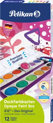 Produktbild von Deckfarbkasten 735K/12 - 12 Farben + 1 Deckweiß violett. Packung mit 5 Stück