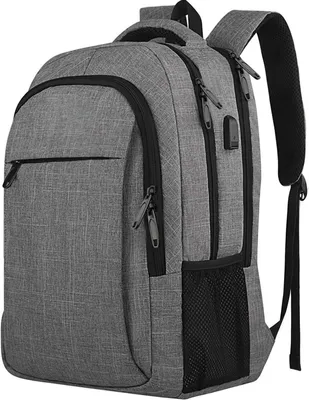 Produktbild von OKWISH Laptoprucksack Laptop Rucksack Wasserbeständig Laptoptasche für 17 zoll Laptop mit USB-Anschluss,Anti-Diebstahl,Backpack mit Laptopfach,Grau