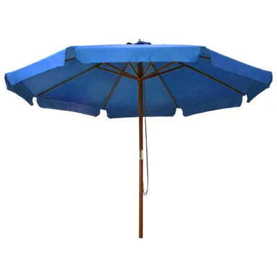 Zdjęcie produktu dla vidaXL Parasol z drewnianym drążkiem 330 cm lazurowy niebieski