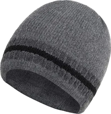 Produktbild von Herren Strick Wintermütze Streifen Outdoor Grau