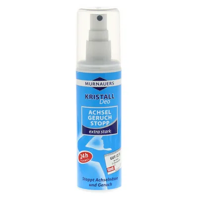 A product shot of a spray bottle of deodorant.