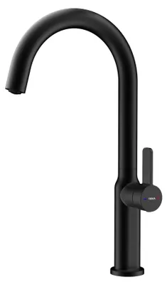 Einloch-Wandarmatur Oval 915, schwarz, schwenkbar, Messing