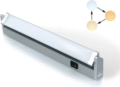 Image de Lampe sous-meuble LED - Éclairage de cuisine pour placards - Éclairage du plan de travail - Pivotante et extensible - 33 cm - Blanche