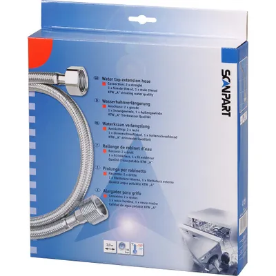 Obrázok produktu pre SCANPART 1140090103, Predĺženie hadice, Nerezová oceľ, 10 bar, 115 bar, 1 kusov, 2000 mm