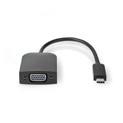 Immagine prodotto di Adattatore USB-C Nedis - USB 3.2 Gen 1 - USB-C maschio - VGA femmina - 1920x1200 - 5 Gbps - 0,20 m - Rotondo - Nichelato - PVC - Nero - Sacchetto di plastica
