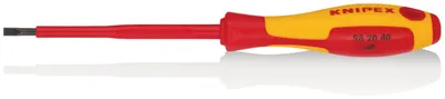 Produktbild von Knipex Schraubendreher Schlitz 4,0mm Gesamtlänge 202mm brüniert isoliert 2 Komponenten-Griff VDE / 1000V - 98 20 40