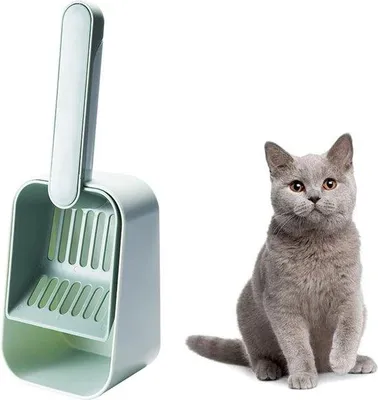 Produktbild von Famanu Katzenstreuschaufel Set - 8,8 x 12 x 32 cm, 2 Stück, grün