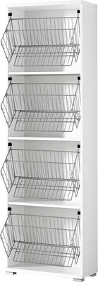 Produktbild von Schuhkipper "397" Korpus in weiss. Abmessungen (BxHxT) 53x174x30 cm